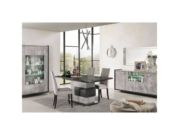HOFFMAN - Ensemble Séjour avec Table de Repas à Pied Central