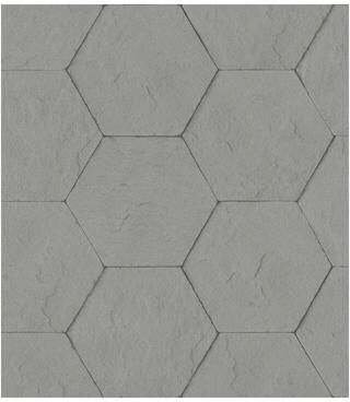 Advantage Bascom Dark Grey Stone Hexagon Wallpaper - 21 x 396 x 0.025