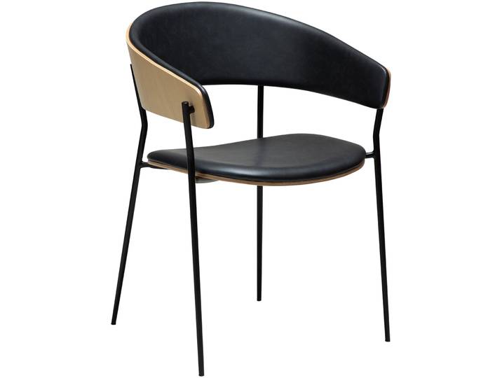 DAN-FORM Armlehnstuhl 2er-Set Crib schwarz Kunstleder