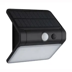 Außenwandleuchte Wandleuchte Gartenleuchte Solar Sensor Schwarz satiniert IP54