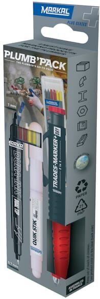 Trades-Marker+ Dry 2In1 - Retail Plumb'Pack