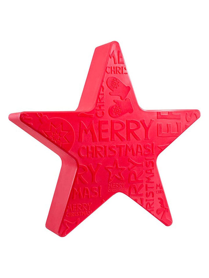 8 seasons LED-Dekoleuchte "Merry Christmas" in Rot - Ø 60 cm - onesize