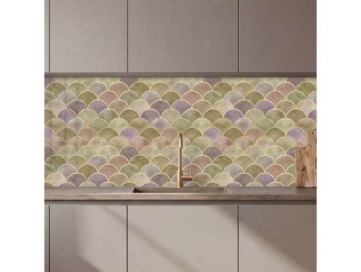 Crédence Décorative de Cuisine - Décoration Murale - Motif Doux - Doré - Coloré 150x60 cm - KitchenYeah