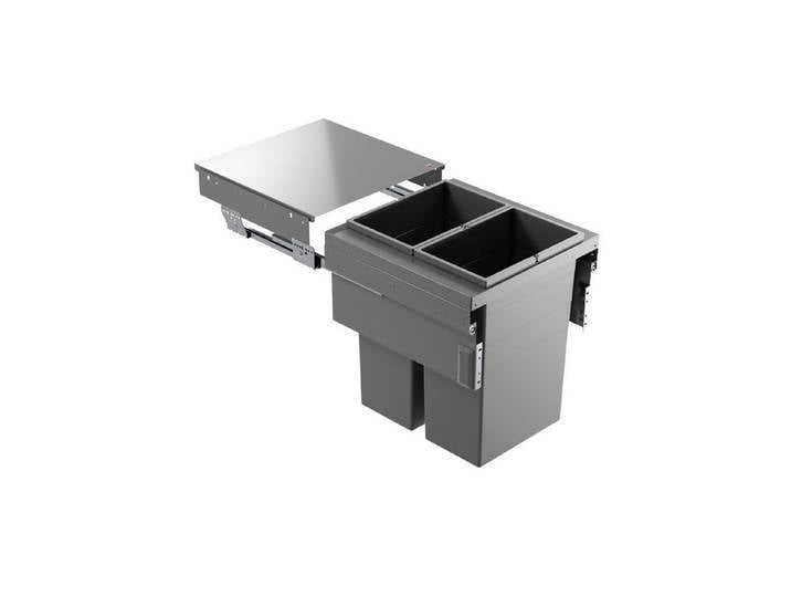 Hailo Einbaumülleimer Hailo Euro-Cargo NT480 2x35L Abfallsammler 3619831 dunkelgrau