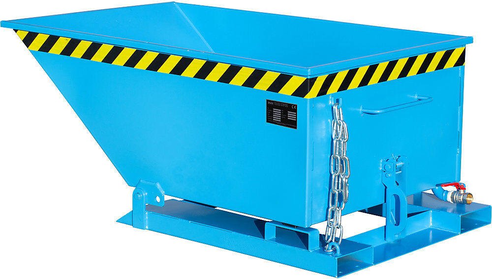 Späne-Kippmulde, niedrige Bauform, Volumen 400 Liter, lichtblau eurokraft pro