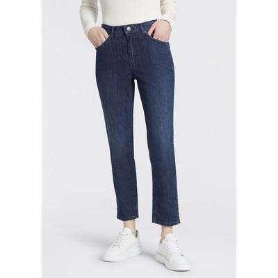 7/8-Jeans MAC "MELANIE 7/8 summer", Damen, Gr. 40, Länge 29, blau (authentic dunkelblau used), Denim/Jeans, Obermaterial: 86% Baumwolle, 10% Polyester, 4% Elasthan, straight fit 7/8-Länge, Jeans, Sommerliche Denim-Qualität, sehr leicht im Gewicht