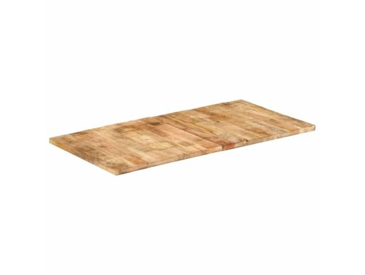 KTHLBRH Tischplatte aus Massivholz Mango, 120 x 60 cm, 25-27 mm Verschleißfestes, poliertes und lackiertes Finish, mit 2 Holzbalken im rustikalen Look