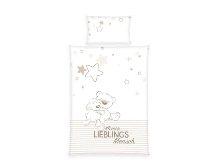 Herding Baby Best Kleinkinder-Bettwäsche-Set, Jana Lieblingsmensch Wendemotiv, Bettbezug 100 x 135 cm, Kopfkissenbezug 40 x 60 cm, Baumwolle/Renforcé