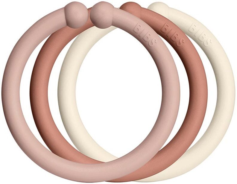 BIBS Loops anneaux de suspension Blush / Woodchuck / Ivory 12 pcs
