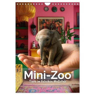 Mini-Zoo – Tiere im falschen Maßstab (Wandkalender 2027 DIN A4 hoch), CALVENDO Monatskalender