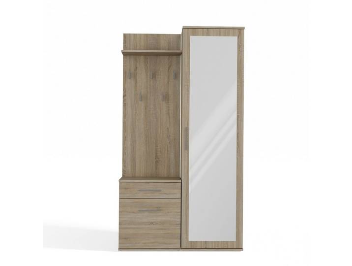 GARDEROBE modern mit Spiegel Schrank Duo Sonoma 100/180/35