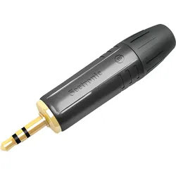 Seetronic Jack Plug 3.5 mm Stereo Vergoldete Kontakte - schwarzes Gehäuse - schwarze Endkappe
