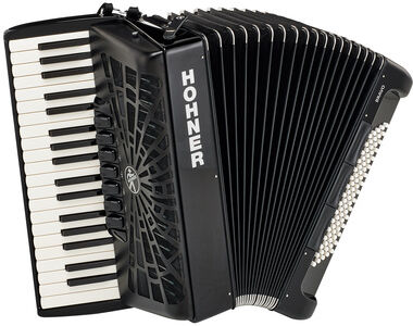 Hohner Bravo III 80 Black silent key Schwarz