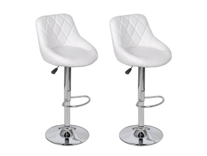 Tabourets de bar blancs design moderne - Lot de 2 - Contemporain - Design - Intérieur