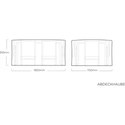 Kettler Abdeckhaube für Sitzgruppe Tisch 160 x 95 cm + 6 Sessel