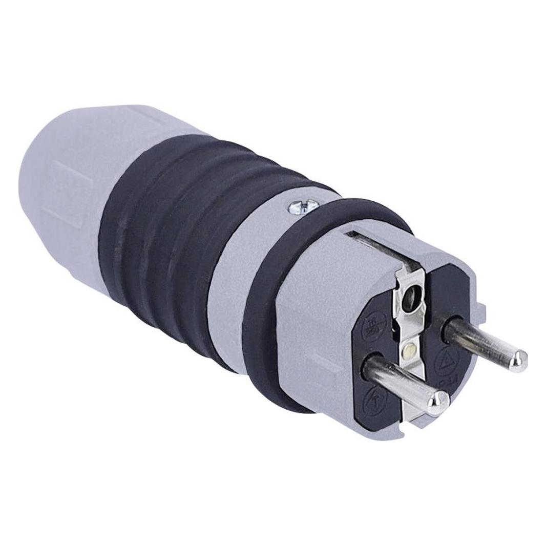 As - Schwabe AS Schwabe 62301 Schutzkontaktstecker 230 V Grau, Schwarz IP54 (CEE 7/7) (62301)