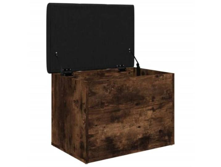 HBBMGYD Sitzbank mit Stauraum, 62 x 42 x 45 cm, Holz, Eiche rauchfarben Gepolstertes Kissen, stabile Scharniere, Stauraum, vielseitig einsetzbar, 110 kg pro Sitz