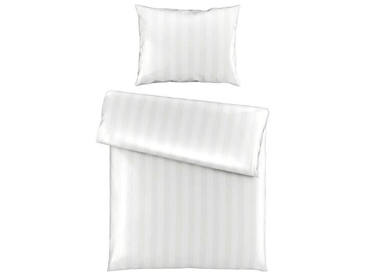 Dieter Knoll Bettwäscheset, Weiss, Textil, 160x210 cm, pflegeleicht, hautfreundlich, Heimtextilien, Bettwäsche, Bettwäsche, Satin Bettwäsche