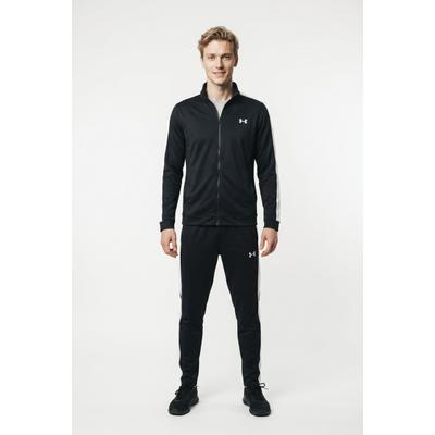 Trainingsanzug UNDER ARMOUR "UA EMEA TRACK SUIT", Herren, Gr. L, schwarz, Obermaterial: 100% Polyester, schmal, Sportanzüge Trainingsanzug, zweiteiliges Set, für Sportmode und Freizeit, leichtes Material