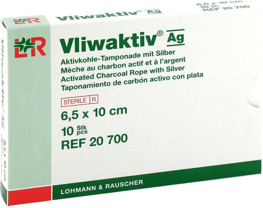 Vliwaktiv Ag Aktivkohle Tampon.m.silber 6,5x10 cm