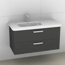 Artiqua 411 Waschtischunterschrank für DuraStyle 232510 Becken links Anthrazit Hochglanz, 411-WU2L-D 411-WU2L-D45-7015-51