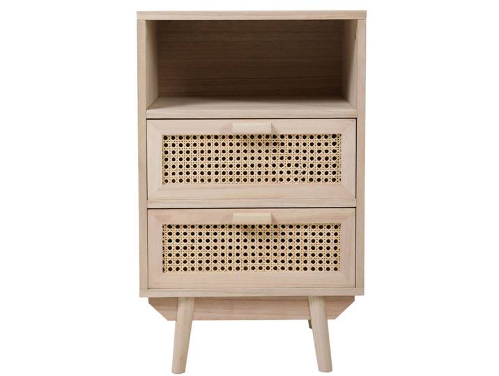 Kommode 42 x 68 cm Braun/ Rattan