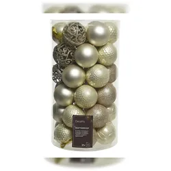 Christmas Decorations 37 Weihnachtskugeln 6cm Kunststoff Christbaumkugeln Christbaumschmuck champagner