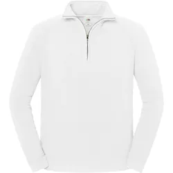 Fruit of the Loom Iconic Premium Zip Neck Sweat Unisex Pullover mit CiCLO® Technologie, nachhaltig, weiß, 3XL