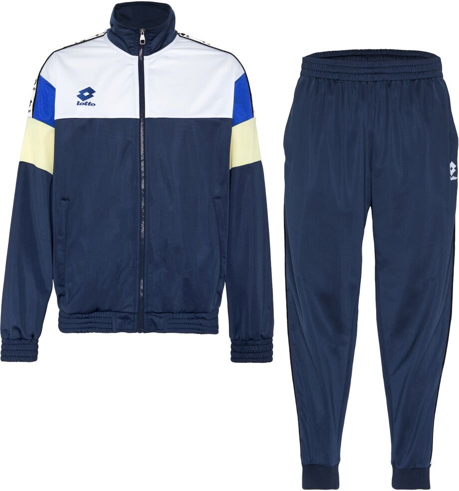 Trainingsanzug LOTTO, Herren, Gr. XL (56/58), blau (naval academy), 100% Polyester, mehrfarbig, Sportanzüge Trainingsanzug, - im Retrodesign (Calcio '93)