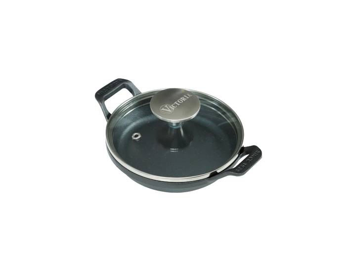Victoria Mini cocotte ronde en fonte avec couvercle en verre pré-culottée Ø14 cm