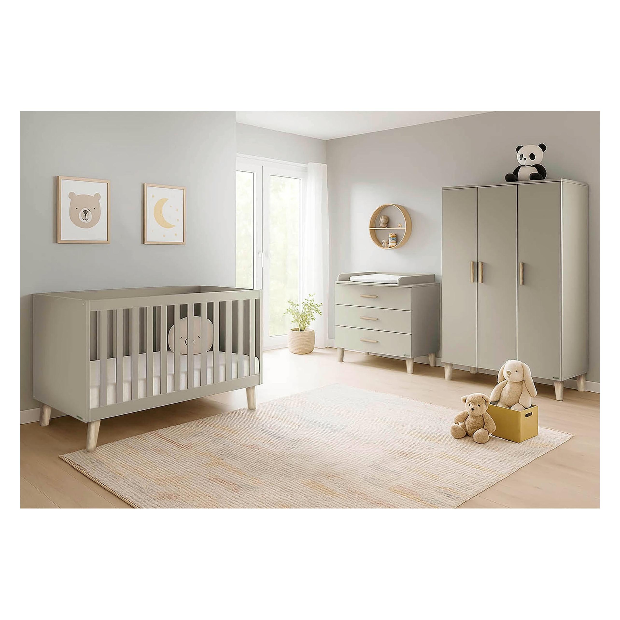 Pinolino Kinderzimmer-Set "Tami" breit gross, 3-tlg. (Babybett, Kinderkleiderschrank, Wickelkommode) (100033BG)