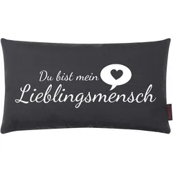 Kissen LIEBLINGSMENSCH anthr. (BH 50x30 cm) - grau - BH 50x30 cm