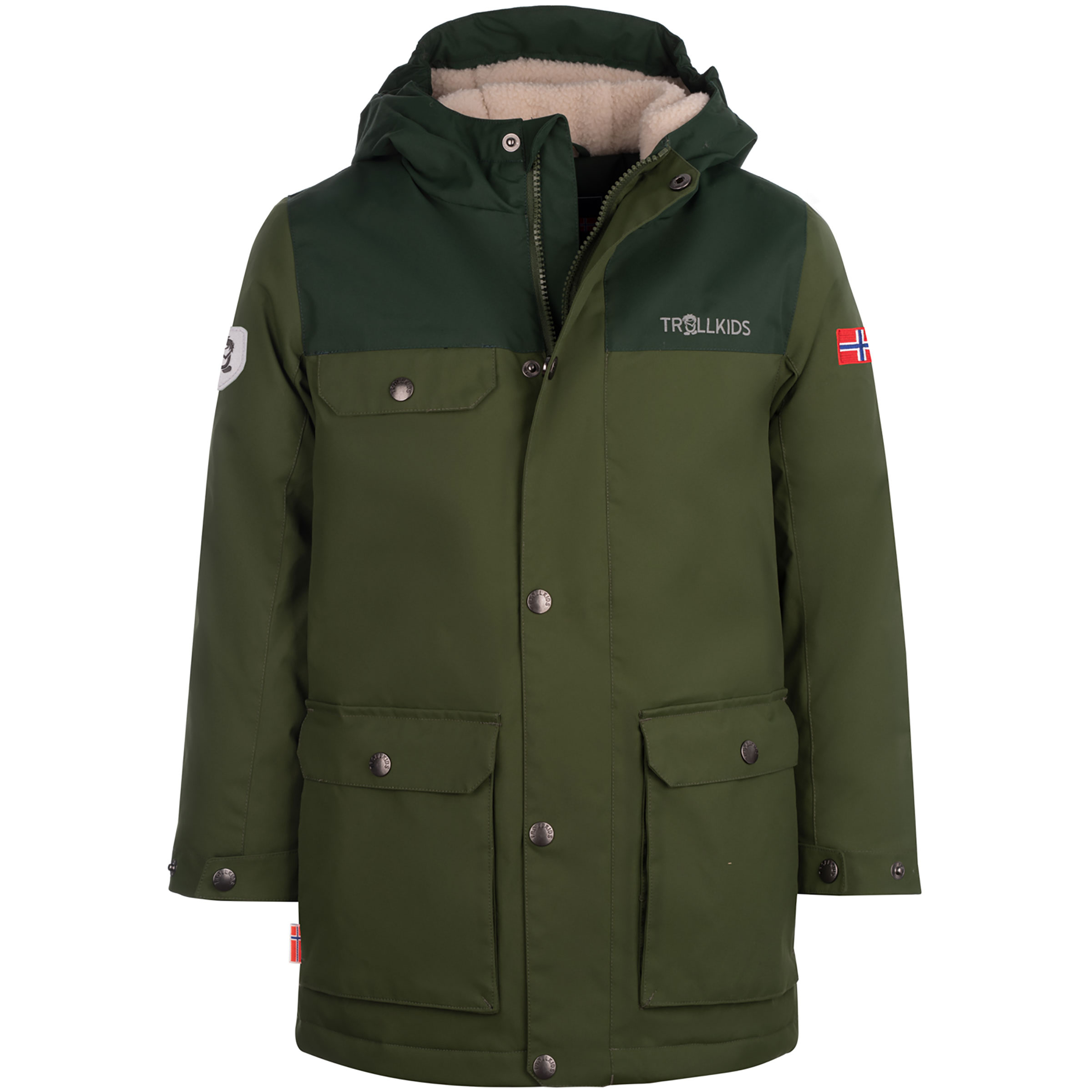 Trollkids Gudvangen Parka Kinder Winterjacke oliv Größe 110 Lifestyle Winddicht Wasserabweisend