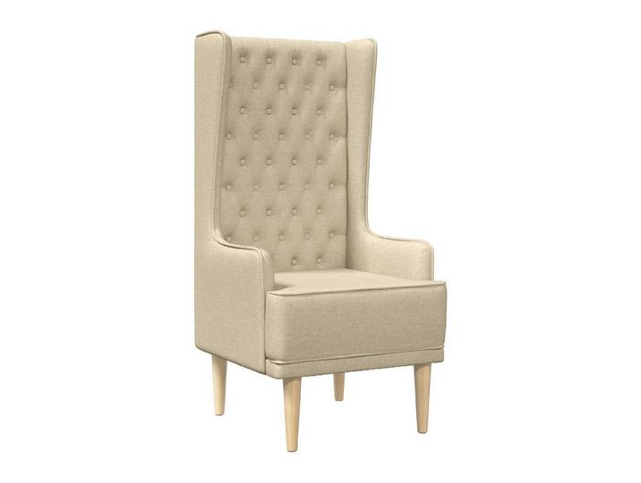 vidaXL Sessel Hochlehner Creme Stoff (1-St)