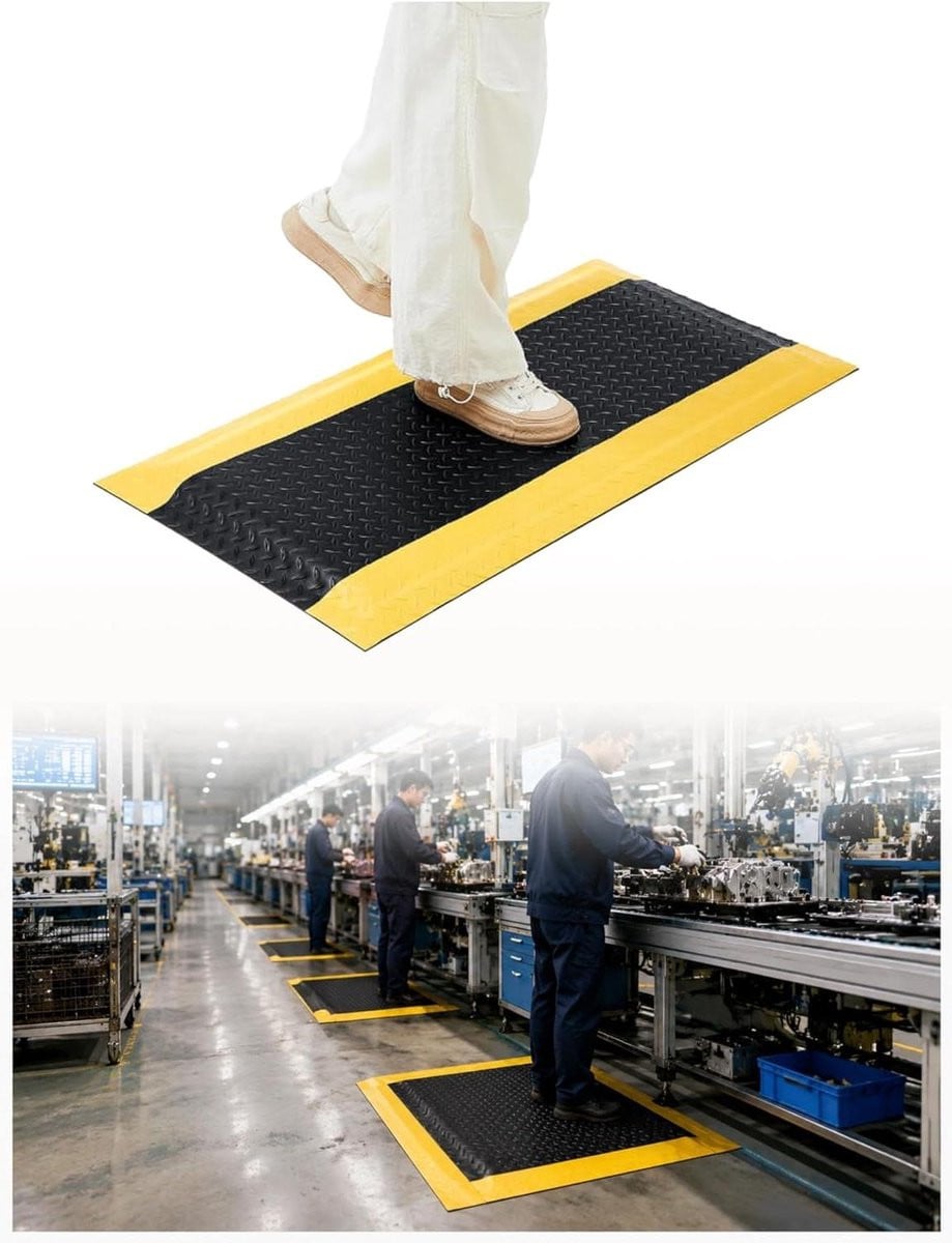 Anti-vermoeidheidsmat zwart 90 x 140 cm voor professionals
