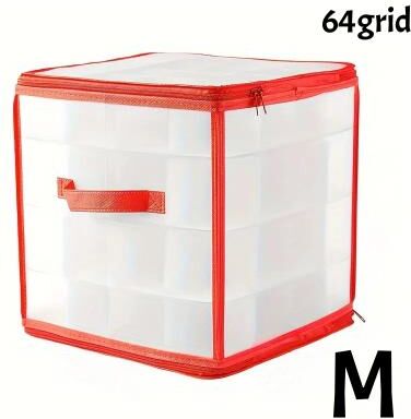 Combo Retail Shop Christmas Ball Storage Box, Clear Organizer For Ornaments, Multipurpose Festival Decorations Container 64grid