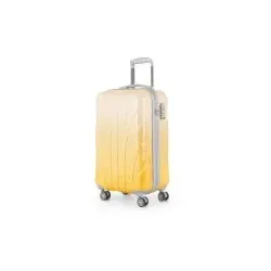 Suitline - Bordkoffer Handgepäck 55x35x20 cm, Trolley Hartschale glänzend Farbverlauf, 4 Rollen,TSA, Safari Sunrise