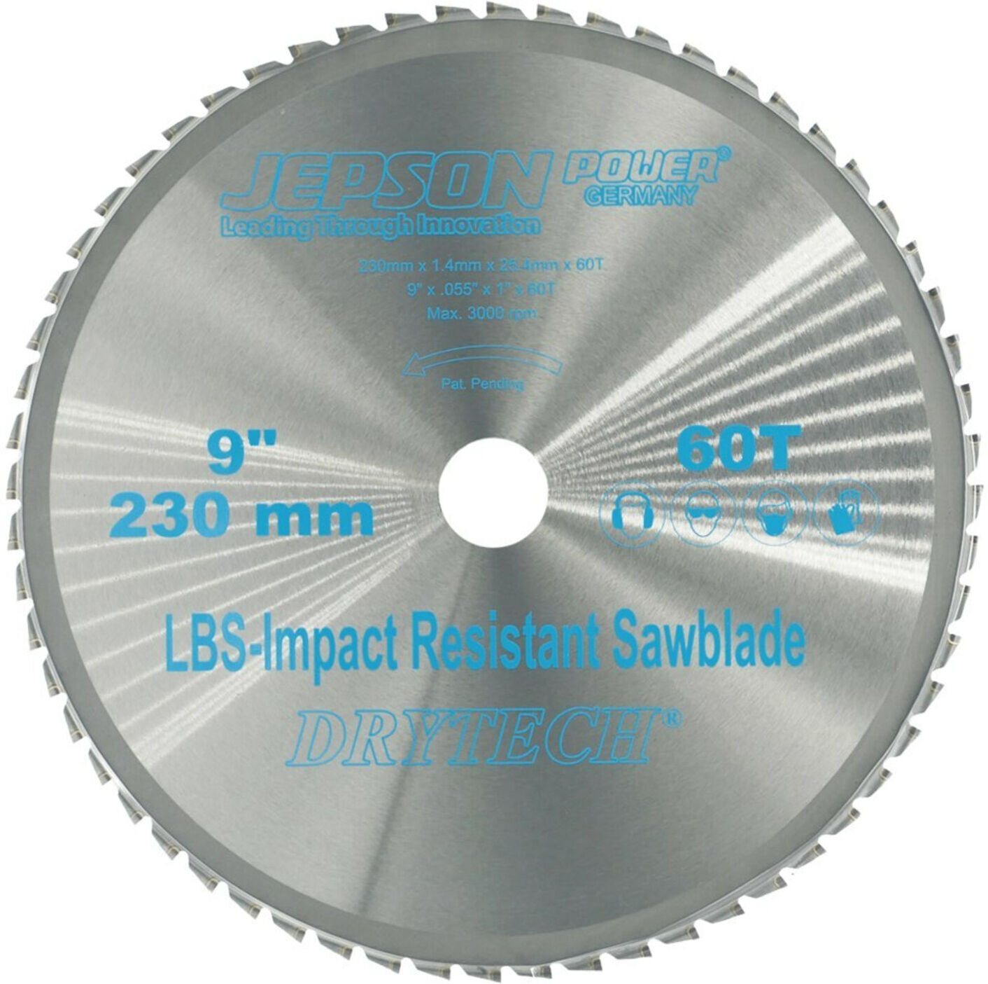 Jepson Drytech® HM-Sägeblatt LBS schockresistent Durchmesser 230 mm / 60Z für Stahl (dünnwandig) ; Jepson Power (72223060)