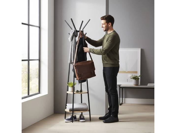 Porte-manteau Bakkai Ø 48cm Noir