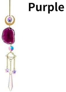 Uplift Essentials Sun And Moon Crystal Prism Suncatcher purple