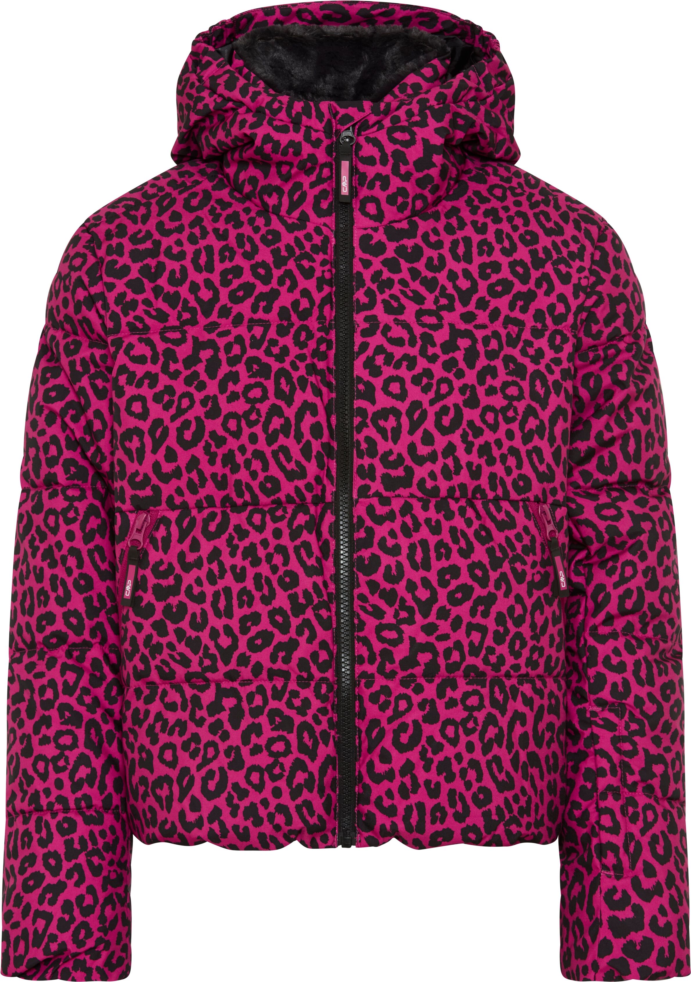 Skijacke CMP "KID G JACKET FIX HOOD", Kinder, Gr. 104, pink (amaranto), Obermaterial: 100% Polyester. Futter: 100% Polyester. Wattierung: 100% Polyester, Jacken Skijacke, Winddicht, Wasserdicht, Funktions-Twill mit hoher Abriebfestigkeit amaranto 104