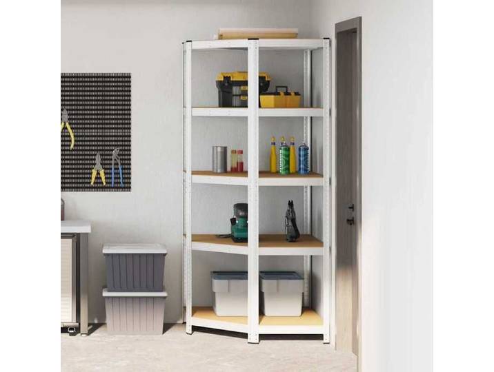 Étagère industrielle - - Étagère d'angle Argenté 90 x 90 x 198 cm Bois d'ingénierie&259