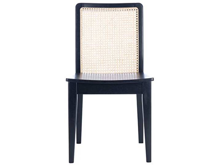 SAFAVIEH 2er Set Hölzernes Esszimmerstühle, Schwarz und Creme, 48 x 57 x 86