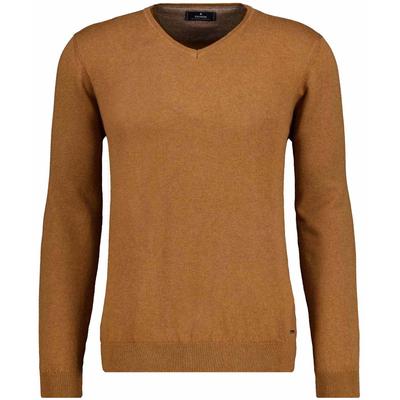 V-Ausschnitt-Pullover RAGMAN, Herren, Gr. 56, braun (kastanie, 089), Strick, 95% Baumwolle, 5% Kaschmir, V-Ausschnitt, Pullover