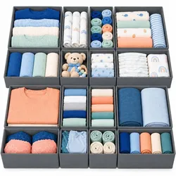 Relaxdays Schubladen Ordnungssystem 16-tlg. Set Grau