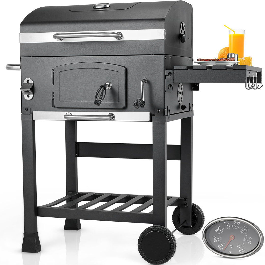 LIFERUN 54.5cm W Charcoal Grill Stainless Steel 45cm W