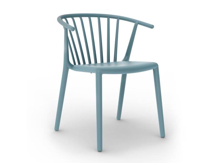 Esszimmerstuhl Woody Grupo Resol blau, Designer Josep Lluscà, 59x74.2x56.5 cm