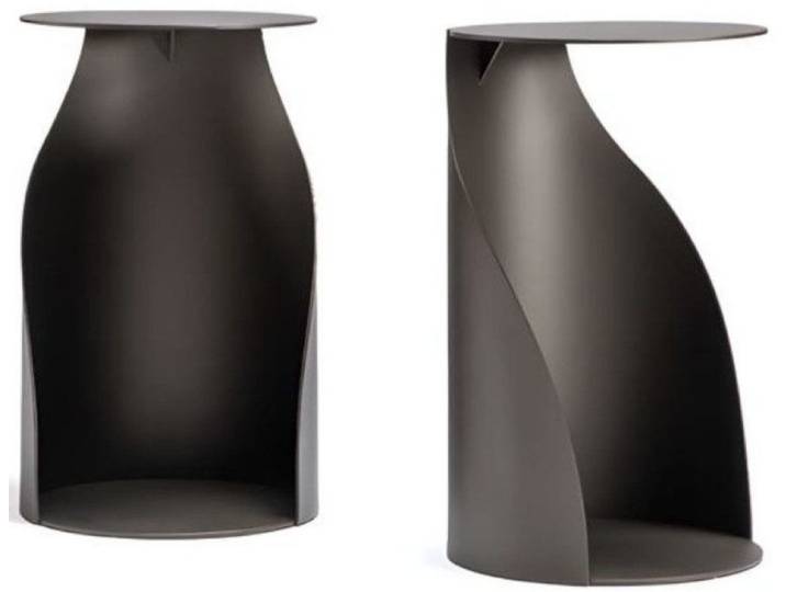 Xlmoebel Beistelltisch Moderner runder Couchtisch mit doppelter Tischplatte in Gold-Optik (Couchtisch), Hergestellt in Europa
