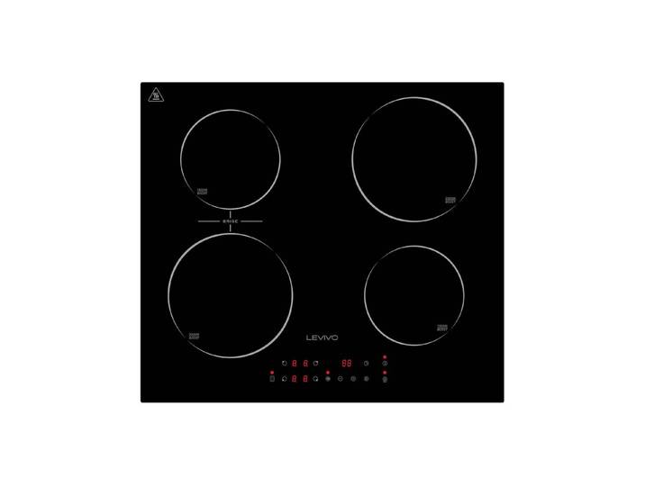Levivo Induktions-Kochfeld FS-I72S-FFDD07, 4 Platten, 9 Stufen, Booster, Touch-Control, Timer, Bridge Funktion