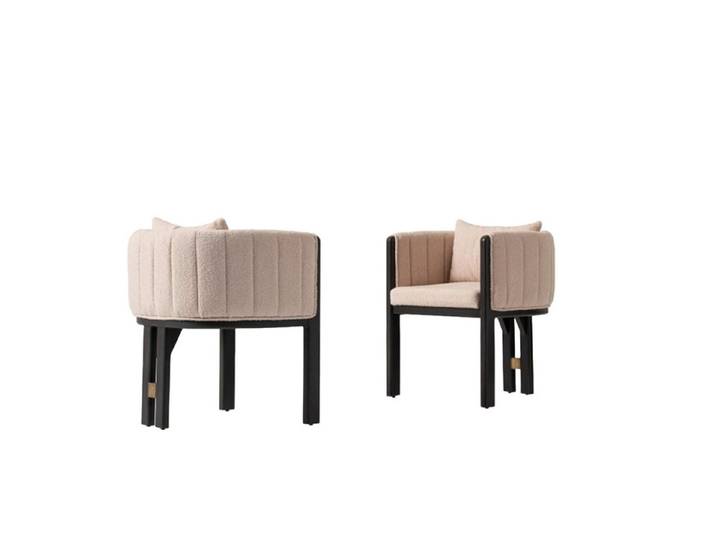 Xlmoebel Sitzgruppe Beige Stühle für Küche oder Esszimmer, stabil und bequem, (2x Stühle, 2-tlg., 2x Stühle), Hergestellt in Europa